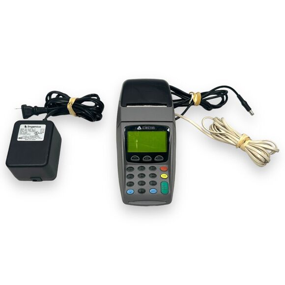 Ingenico Elite 710 E710 Digital Credit Card Terminal & Power Adapter FOR PARTS - Picture 1 of 7